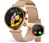 Smart Watch Mujeres, Llamadas, 1.27" Amoled, Tracker Fitness, Ip68, Reloj Redondo (oro Rosa)