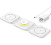 Cargador Inalámbrico Plegable 3 En 1 Iphone 15-x, Airpods Pro, Iwatch Blanco