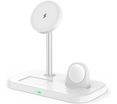 Soporte 3 En 1 Carga Rápida Adaptador 30w Iphone 15-12, Iwatch, Airpods Blanco