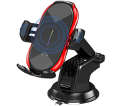 Cargador Inalámbrico Automóvil Soporte Teléfono Aire 15 W Carga Rápida Qi Iphone Samsung Lg Rojo