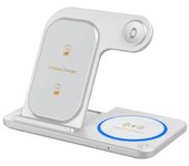 Estación 3 En 1 Múltiples Dispositivos Iphone8-15 Airpods Blanco