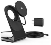 Cargador Inalámbrico Magnético 15w, Adaptador Usb C 20w, Cable 5 Pies Para Iphone Negro