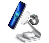 Cargador Inalámbrico 3 En 1 Magsafe, Estación De Carga De Aleación De Aluminio (blanco)