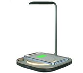 Cargador Inalámbrico 5 En 1 Chronus, Base De Escritorio Con Luz Led Regulable, Verde