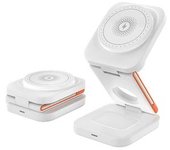 Estación Carga Inalámbrica 3 En 1, Magnético, Iphone 15-12, Iwatch, Airpods (blanco)