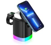 Cargador Inalámbrico 3 En 1 Qc3.0 15w Para Iphone, Airpods, Iwatch (negro)