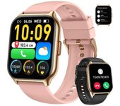Smartwatch Llamadas Bluetooth, Digital, Impermeable, Rastreador Salud, Monitor Cardíaco (oro Rosa)