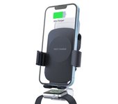 Cargador Coche Inalámbrico 3 En 1 Iphone Apple Watch Airpods Sujeción Automática Negro
