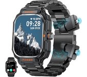 Reloj Militar Con Auriculares Tws, Llamadas Y Salud, Negro