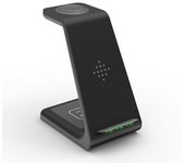 Base Carga Inalámbrica 3 En 1 | Cargador Rápido Para Iphone 15, Apple Watch, Airpods (negro)