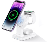 Base Carga Inalámbrica Rápida 3 En 1, Iphone 16-12, Apple Watch, Airpods (blanco)
