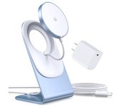Cargador Inalámbrico Magnético 15w, Magsafe, Adaptador Usb C 20w, Cable 5 Pies Iphone Azul