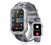 Smartwatch Hombre 1.57" Pantalla Cuadrada, Compatible Android Ios, Camuflaje Gris