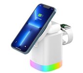 Cargador Inalámbrico 3 En 1 Qc3.0 15w Para Iphone, Airpods, Iwatch (blanco)