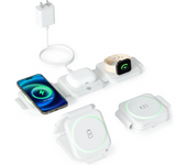Estación Rápida 3 En 1 Portátil Iphone 15-12, Airpods Pro, Iwatch Blanco