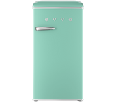 Evvo Frigorífico Mini F26 Retro Verde Pastel, 95 Litros, Diseño Vintage, Bajo Consumo, Silencioso