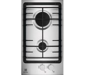 Placa De Gas Empotrada Electrolux Egg3322nvx Con Dos Rejillas De Hierro Fundido Y Acero Inoxidable