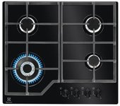 Electrolux Egm6343yak Placa De Gas Empotrada De Cuatro Quemadores De Vidrio Templado Negro