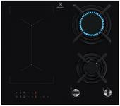 Placa De Inducción De Gas Mixta De 2 Zonas Electrolux 60 Cm Negro