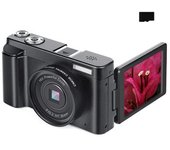 Cámara Digital De 48 Mp, Hd 1080p, Zoom 16x, Pantalla Abatible, Tarjeta De Memoria De 32gb