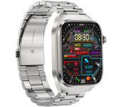 Reloj Inteligente Con Pulsera Metálica Ecg, Frecuencia Cardíaca, Presión Arterial, Sueño, Podómetro Silver
