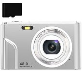 Cámara Digital 48 Mp, 1080p Fhd, Zoom 16x, Tarjeta De Memoria De 32gb Silver