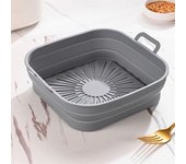 Molde Silicona Plegable Air Fryer Cuadrado 17,5 Cm Pack 2 Grey