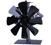 Ventilador De Estufa Para Una Mejor Distribución Del Calor, 8 Aspas Black