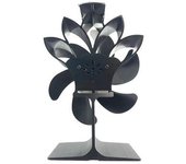 Ventilador De Estufa Ventilador Accionado Por Calor Bajo Nivel De Ruido 6 Aspas Black