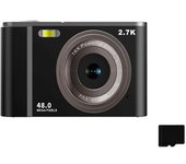 Cámara Digital 2.7k 48mp 1080p, Zoom 16x, Tarjeta De Memoria De 32gb Black