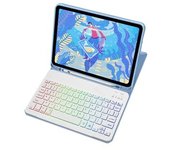 Funda De Cuero Con Teclado Bluetooth Rgb Para Ipad Blue Ipad 9,7 Pulgadas