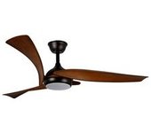 Ventilador De Techo Led "enna" Regulable Con Control Remoto (24w 3cct 2400lm) Ip20 Ø137cm Color Negro Y Roble