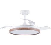 Ventilador Led Regulable Con Aspas Plegables "panam" (72w 3cct 7920lm) – Blanco/madera