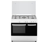 Cocina De Gas Con Horno Nevir Nvr-cb5ph 13250w 60l Con Tapa Blanco 85 Cm