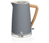 Nordic Hervidor Agua Eléctrico Ultra Rápido, 1,7 L, Sin Bpa, Acero Inoxidable, Resistencia Oculta, Inalámbrico Gris 2200w Swan Sk14610gryneu