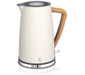 Nordic Hervidor Agua Eléctrico Ultra Rápido, 1,7l, Sin Bpa, Acero Inoxidable, Resistencia Oculta, Inalámbrico Blanco 2000w Swan Sk14610whtneu