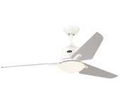 Casafan Ventilador De Techo Con Luz 513298 Eco Aviatos 132 Motor Blanco / Aspas Plateadas