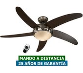 Ventilador De Techo Con Luz Casafan 9513278 Elica 132cm Wengué/ Cromo Cepillado