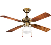 Ventilador De Techo Con Luz Perenz 7064 Ob Nogal Oscuro – Ø 105 Cm, 4 Aspas, 3 Velocidades, Motor Ca De 50 W, Silencioso, Casquillo E27
