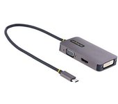 Startech.com Adaptador De Vídeo Usb C, Adaptador Usb Tipo C A Hdmi Vga Dvi Hasta 4k 60hz, Adaptador De Pantalla Multipuertos, Compatible Con
