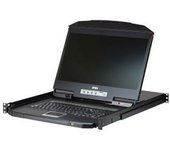 Aten Consola Lcd Panorámica Single Rail Con Switch Kvm Integrado Vga Ps/2-usb De 16 Puertos