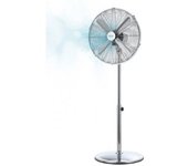 Ventilador De Pie Energysilence 620 Retrostyle. 50 W, Acabado En Cromado, Diámetro 16" Con 4 Aspas, 3 Velocidades, Oscilación, Altura Ajustable,