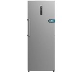Congelador Vertical Bolero Coolmarket Uf 380 Inox D. 1950w, Capacidad Xl 380l, Clase D, Motor Inverter Plus, Total No Frost, Display Door, Convertible