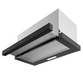Campana Extractora Telescópica De 60cm Bolero Flux Tlm 603500 Black A. Motor 70w, Potencia Succión 350m3/h, Control Mecánico, 2 Niveles De Potencia,