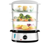 Vaporera Eléctrica Vapovita 3000 Inox, 3 Recipientes Independientes, Cuenco Para Preparar Arroz, Soportes Para Cocer Huevos, Temporizador 60 Minutos,