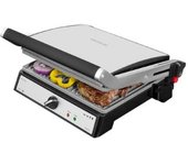 Parrilla Eléctrica Rock?ngrill 2400 Ultrarapid De 2400w De Potencia, Revestimiento De Piedra Rockstone, Apertura De 180o Y Placa Superior Flotante.