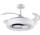 Ventilador De Techo Hersa Bel Air 116w 4 Aspas Retráctiles Mando A Distancia Blanco Ø108 Cm