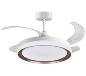 Ventilador De Techo Kigali Bel Air 72w Aspas Retráctiles Mando A Distancia Blanco/marrón Ø108 Cm