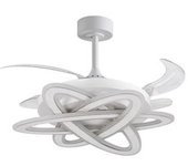 Ventilador De Techo Saturno Bel Air 200w 4 Aspas Retráctiles Con Luz Led Blanco Ø108 Cm