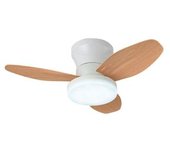 Ventilador De Techo Tauros Bel Air 48w 3 Aspas Mando A Distancia Blanco/madera Ø70 Cm